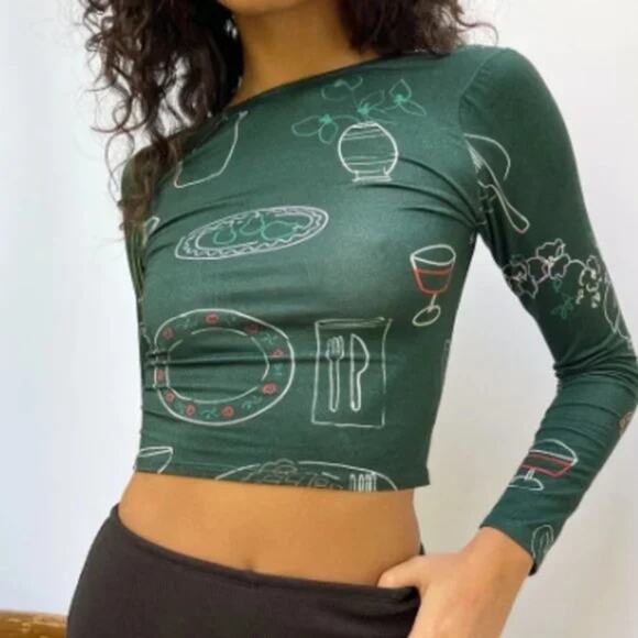 Lisa Says Gah Tops - Lisa Says Gah Rowan Top in Set The Table Forest S